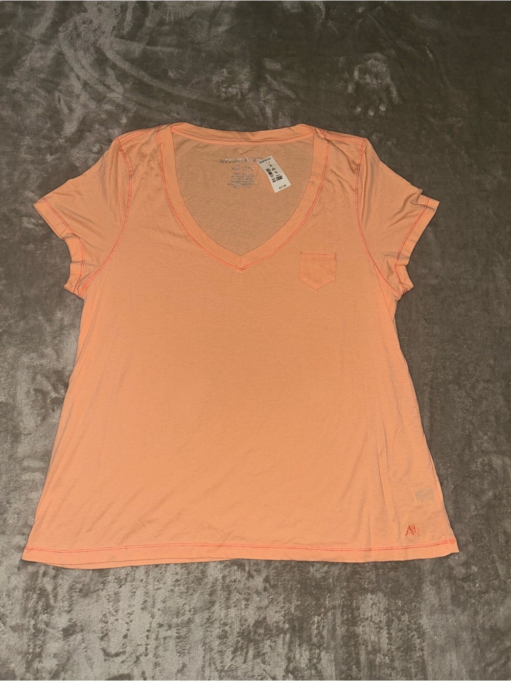 NWT Aeropostale Peach V-Neck Short Sleeve Tee with Pocket XXL